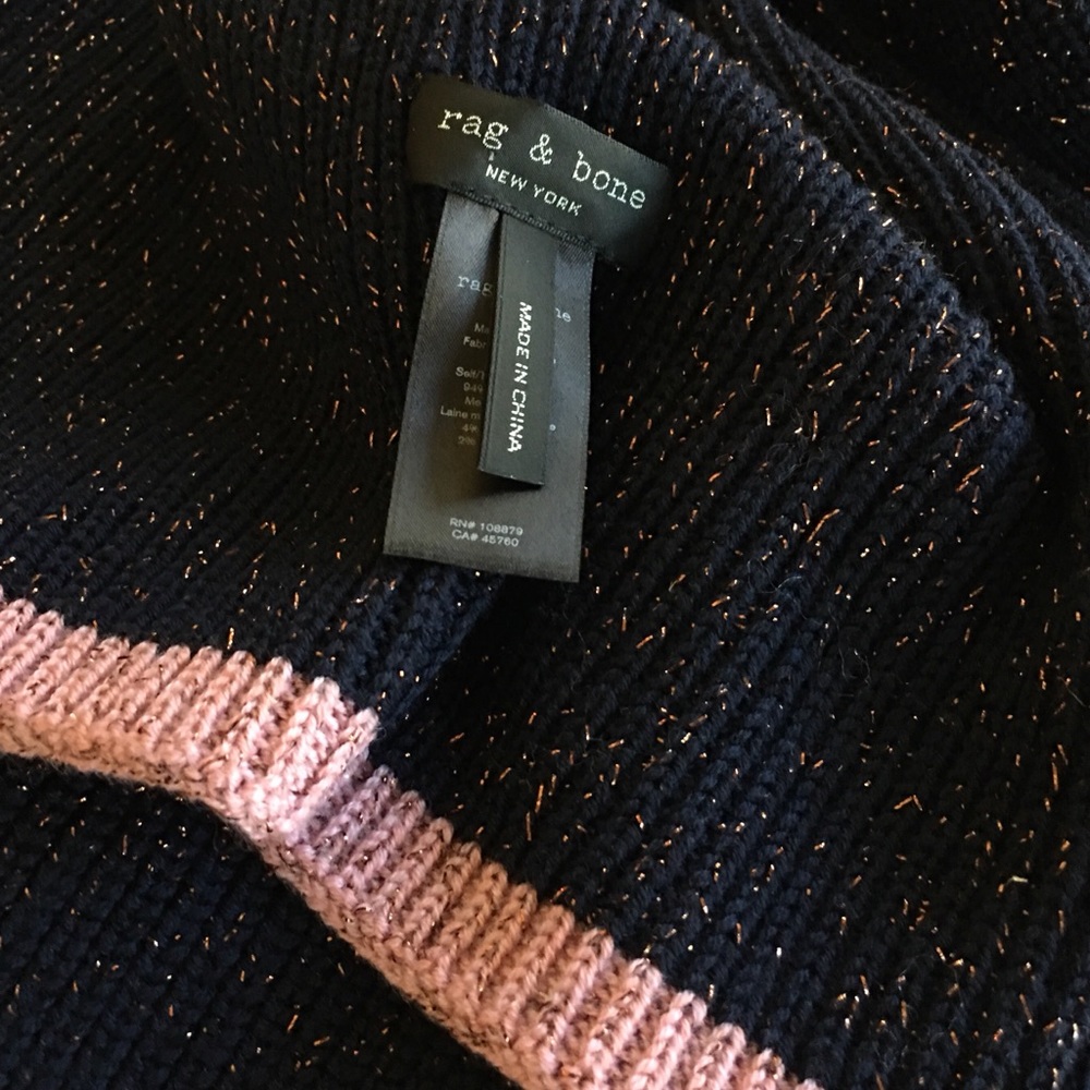Rag & Bone Scarf Merino Wool Ribbed Knit - Picture 5 of 8